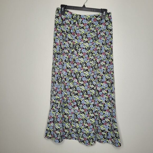 American Vintage Dresses & Skirts - Vintage y2k bright ditsy floral trumpet style midi hippie cute skirt size 6